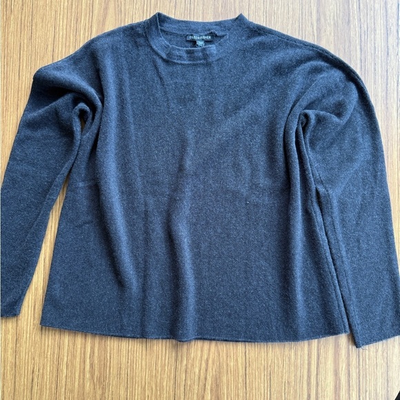Eileen Fisher Sweaters - Eileen Fisher 100% Fine Merino Wool Boxy Sweater Dark Gray XXS